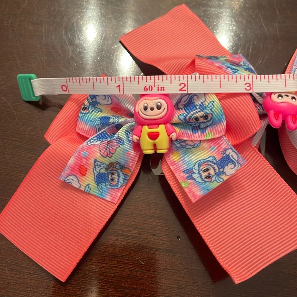 Colorful labubu monster Cartoon Hair Bows nwt set of two